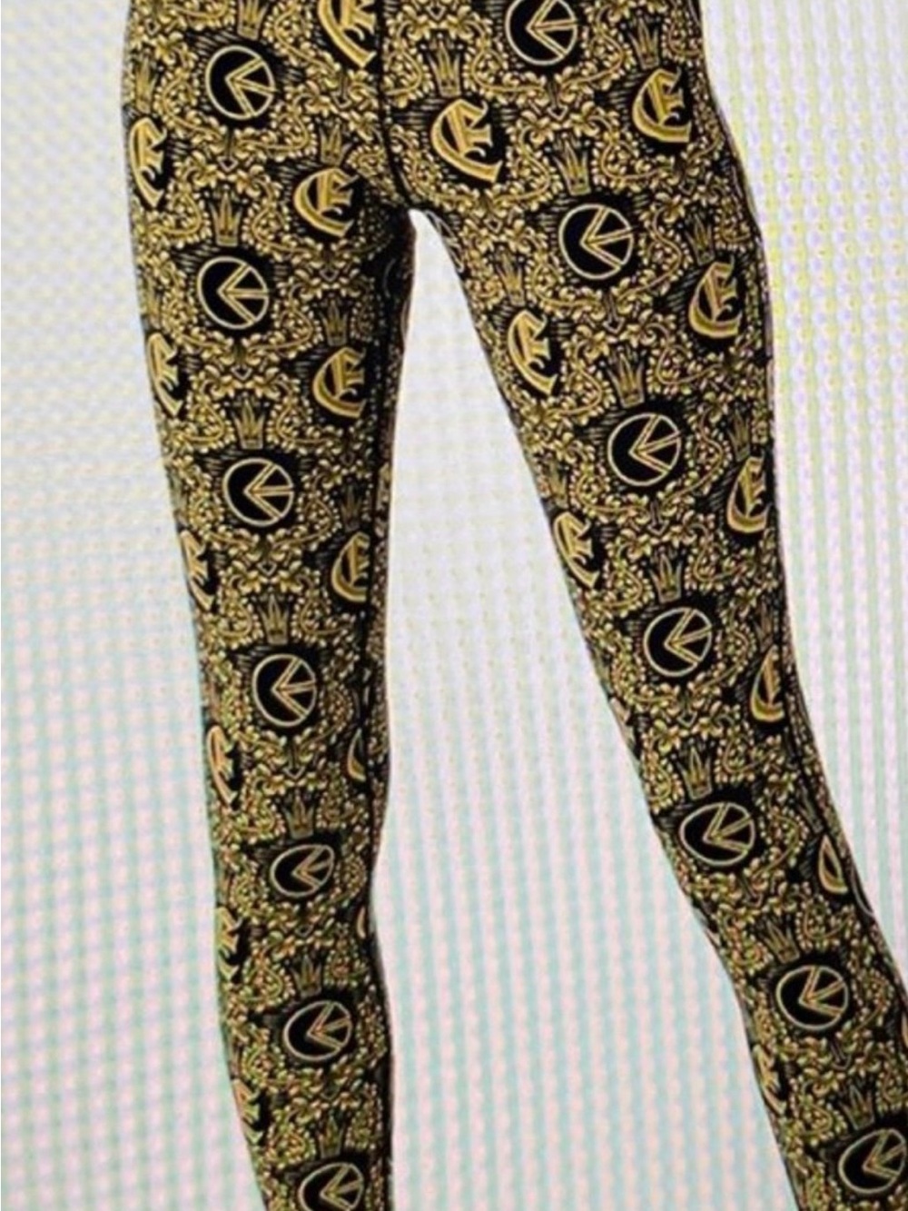 ethika Black and Gold Patterned Kids Leggings